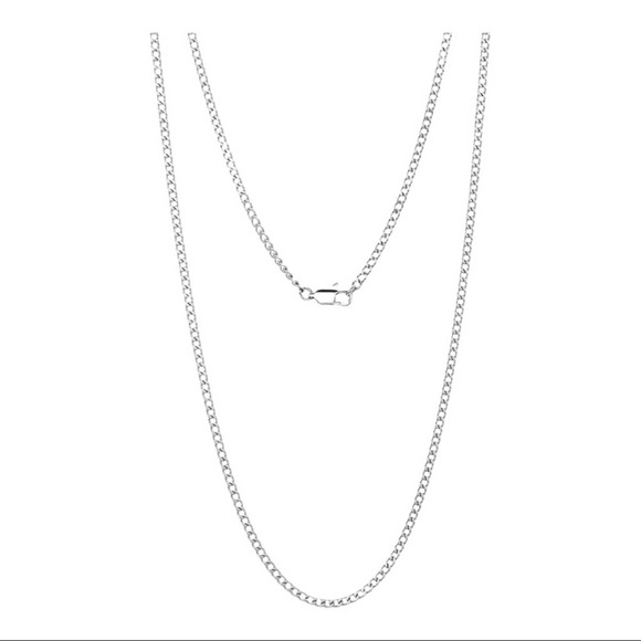 Women's Adornia Silver Stainless Steel 3mm Cuban Link Chain Necklace, 24” Long - Picture 1 of 5